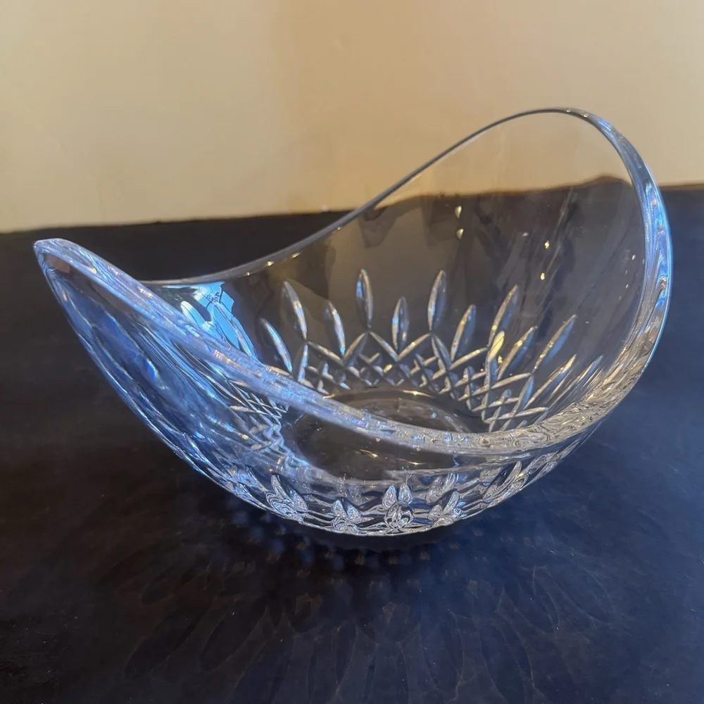 Vtg Waterford Lismore Essence Ellipse Bowl 7.5”x8.75”x5” Thick